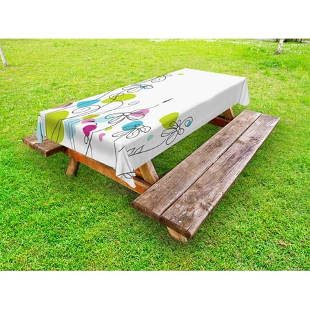 

Floral Outdoor Tablecloth Chamomiles Daisy Flowers Spring Florets Blossoms Buds Leaves Nature Summer Design Decorative Washable Fabric Picnic Tablecloth 58 X 104 Inches Multicolor by Ambesonne
