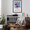 thumbnail image 4 of Art.com Brighton, Utah - Vintage Skiers Art Print by Lantern Press, Brown Frame Wall Art, 32" x 44", 4 of 5