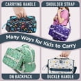 thumbnail image 5 of Bentgo Kids Lunch Bag - Double-Insulated, Reusable Lunch Bag for Kids 3+ with Adjustable Strap; Holds Lunch Box/Water Bottle/Snacks; Easy-Clean, Water-Resistant & Pockets (Friendly Skies), 5 of 8