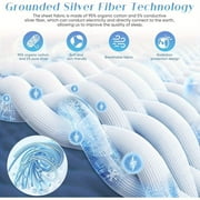 Rootedsheets™ Grounding Sheets Queen Size - 95% Organic Cotton + 5% Silver Fiber Conductive Earthing Fitted Sheet with Cord, Deep Pocket Soft Breathable (Gray)