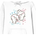 thumbnail image 2 of Mimi & Neko Cute Characters Men's White Graphic Hoodie-3XL, 2 of 7