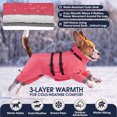 thumbnail image 5 of IECOii Full body Dog Winter Coat with Harness Built in Warm Fleece Dog Jacket with Handle Reflective Windproof Snowsuit for Medium Dogs,Pink,XL, 5 of 9