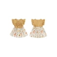 thumbnail image 3 of Aojekbee Girls A-line Dress, Fly Sleeve Crew Neck Bow Chicken Print Casual Dress Summer Dress, 3 of 10