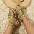 thumbnail image 6 of Xfvqtps Flat Sandals for Women Toe Ring Clip Toe Pineapple Decor Slip on Slide Funny Non Slip Breathable Summer Roman Sandals Yellow, 6 of 7