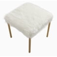 thumbnail image 3 of 7th Haven Inc. WOVENBYRD 18" Square Metal Ottoman Light Grey Velvet, 3 of 5