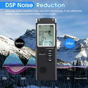 RONY Mini Digital Voice Recorder with A-B Repeat - Rechargeable One-key Start Voice Activated Recording Device with Playback Noise Reduction USB Cable for Meeting Music Concert Lecture Interview