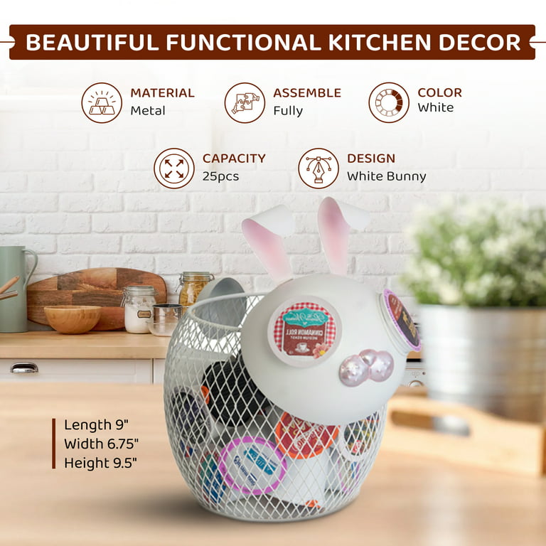  Made Easy Kit Coffee Pod Organizer - Home Coffee Bar Functional  Décor - Café Station Countertop Storage Accessories (Pink Pig) : Home &  Kitchen