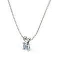 thumbnail image 4 of 0.58 Carat Princess Cut Diamond - Simple Pendant Necklace - 18K White Gold Plating Over Silver, 4 of 5