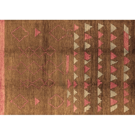 Ahgly Company Indoor Rectangle Solid Brown Modern Area Rugs, 5' x 7'