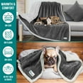 thumbnail image 5 of PetAmi Dog Blanket for Medium Large Dogs, Pet Bed Blanket Cat Puppy Kitten, Fleece Furniture Couch Cover Protector Sofa Car, Soft Sherpa Dog Throw Plush Reversible Washable, 40x60 Dark Gray, 5 of 9