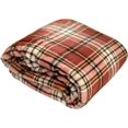 thumbnail image 2 of Fall Decor Farmhouse Throw Blanket: Soft Burnt Orange Plaid Design Accent for Sofa Couch Chair Bed Dorm, 2 of 5
