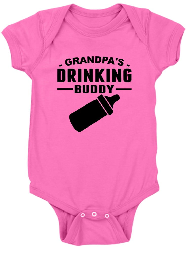 Grandpas Drinking Buddy Toddler Girls T Shirt Kids Cotton Short Sleeve Ruffle Tee