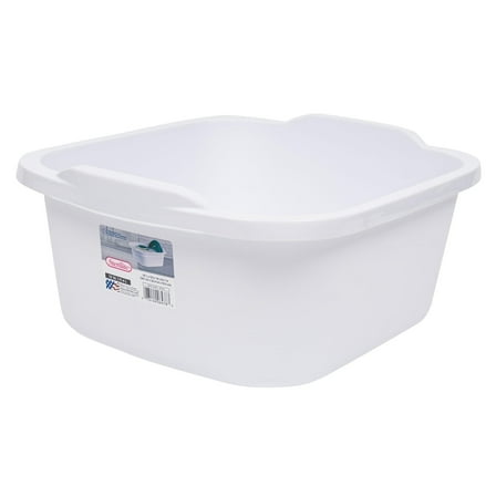Sterilite 12 Qt. Dishpan, Multi-Purpose Plastic Wash Tub, Kitchen, Sink, White