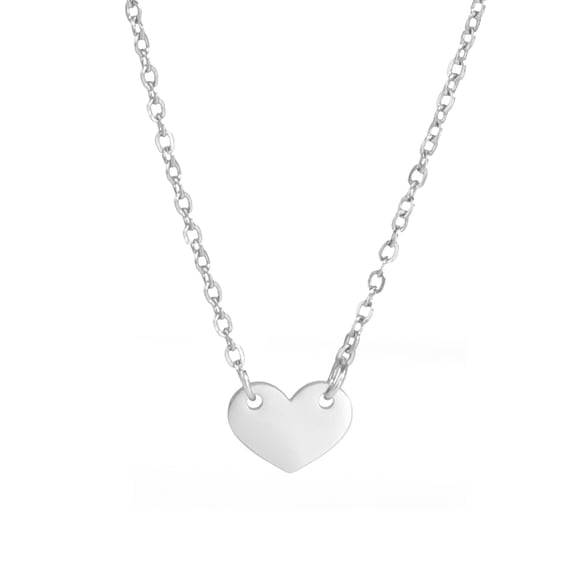 EUEAVAN Cut Double Hole Heart Stainless Steel Necklace For Women Fashion Lovers Jewelry Silver