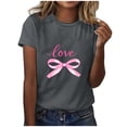 thumbnail image 3 of RKSTN Valentines Gift Valentine Shirts for Women Oversized Crewneck Valentine's Day Graphic Print Short Sleeve T Shirts Pullover Top Womens Casual Round Neck Plus Size Loose Comfy Summer Tee Shirts, 3 of 6