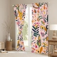 thumbnail image 3 of Feelyou Leaf Plant Blackout Curtains Set of 2 (52x84 Each), Boho Flower Window Curtains, 3 of 6