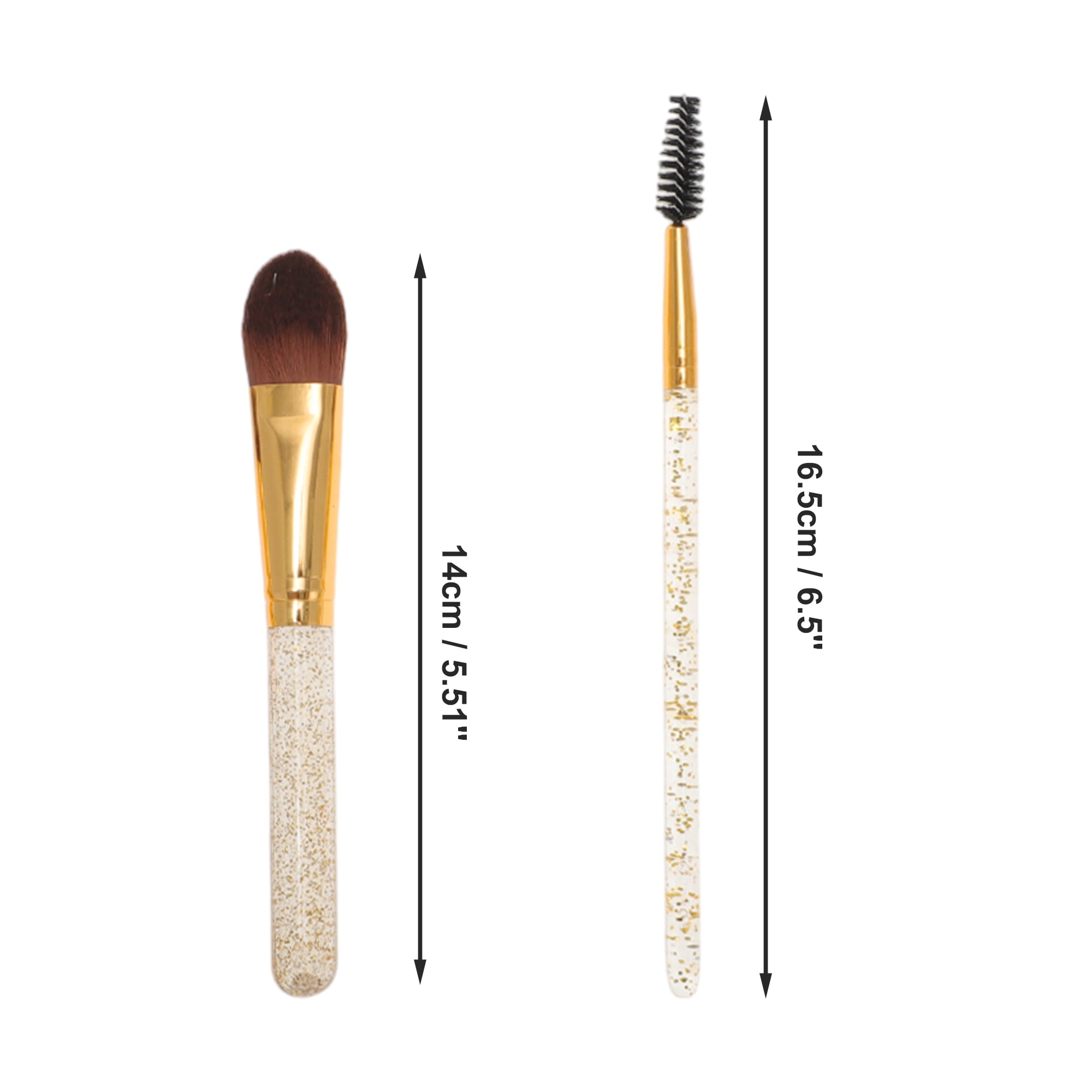 Unique Bargains 12 Pcs Durable Bucket Makeup Brush Set for Bathroom Gold Tone