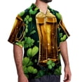 thumbnail image 2 of Saint Patrick's Day Men's Hawaiian Shirt, Button Down Poplin Short Sleeve Casual Summer Beach Printed Unisex Shirts, 2 of 6
