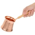 thumbnail image 2 of Turkish Coffee Pot Stove Top Coffee Maker Copper Alloy Wood Coffee Milk Ibrik, 2 of 5