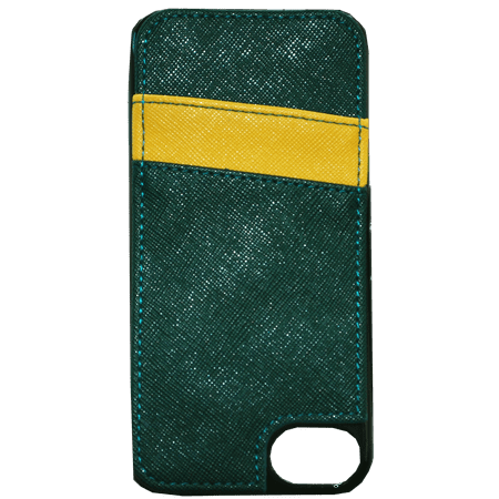 K. Carroll Vegan Leather Cell Phone Crossbody Wristlet Case Wallet Purse Team Color Green Yellow ...