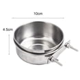 thumbnail image 6 of sunsanly 1/2Pcs Small Bird Cage Feeding Bowl with Clamp Stainless Steel Water Food Dish Pet Feeder Coop Accessories for Parrot Cockatiel Macaw Lovebirds, 6 of 8