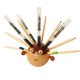 thumbnail image 1 of Portalápices de madera con forma de , con agujeros, organizador de almacenamiento de escritorio, soporte versátil para estilográfica, 1 of 9