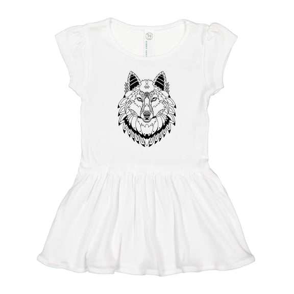 Inktastic Tribal Wolf Head Girls Toddler Dress