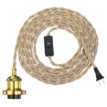 thumbnail image 1 of Unique Bargains 15.4Ft Pendant Light Cord Kit, Plug in E26 Socket Hanging Light with Switch Industrial Vintage Twisted Rope, Gold, 1 of 7