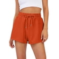 thumbnail image 2 of LNZGNM Women's Sweat Shorts Comfy Lounge Running Shorts Gym Summer Casual High Waisted Athletic Shorts with Pockets,Orange S, 2 of 6