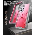 thumbnail image 2 of Poetic Revolution Case for Galaxy S21 Ultra 5G, Heavy Duty Full Body Cover with Kickstand (Work w/ Fingerprint ID), Pink, 2 of 6