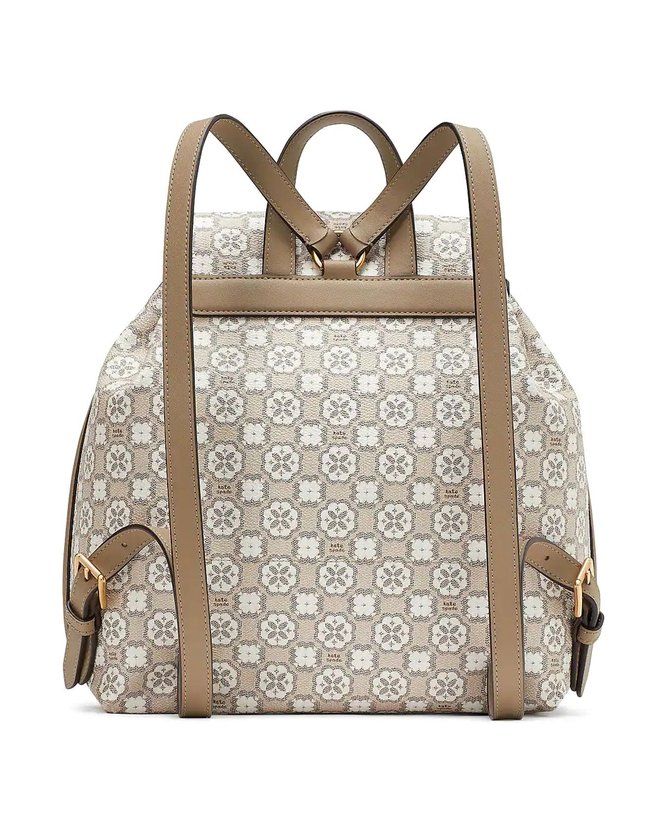 Kate Spade Mia Floral Backpack Black Multi Tossed Blooms Coated Canvas Flap Bag Kate Spade Flower Monogram Mia Flap Backpack Black Multi  main image 3