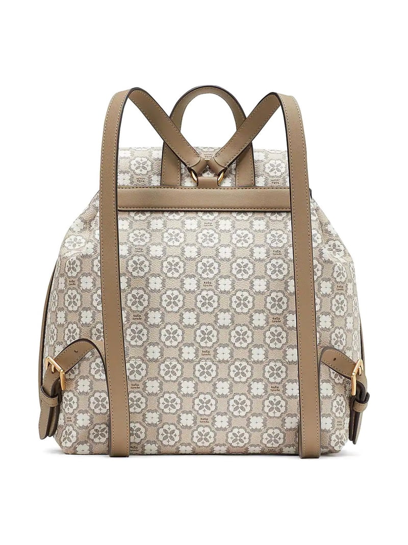 New Kate Spade Flower Monogram Coated Canvas Medium Backpack Natural Multi Kate Spade New York Women main image 3