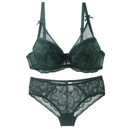 

AnuirheiH Women Lingerie Set Sexy Lace Bra And Panties Summer Thin Lingerie Set On Sale