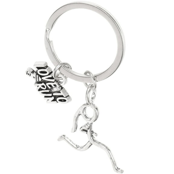 Hemoton Marathon Running Keychain Hanging Keyring Pendant Key Holder Backpack Handbag Purse Charm
