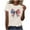 Beige, variant on Sevevn Fashion Women's Independence Day Printed Casual Short Sleeved T-shirt Top Beach Vacation Clothes for Women White M