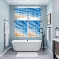 thumbnail image 4 of Ocean Waves Kitchen Curtains Valances and Tiers Set of 3 Abstract Gradient Orange Blue Waves Beach Tier Curtains and Valance with Rod Pocket for Small Windows, 27.5"x24", 4 of 9