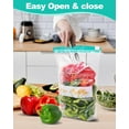 thumbnail image 4 of 120 Pack Calendar Slider Quart Freezer Bags Reusable Food Storage Bags Slide Zipper Expandable Bottom Clear Plastic Freezer Bags With Write-On-Label For Food Storage (Green), 4 of 5