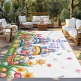 thumbnail image 2 of Easter Gnomes Bunnies Outdoor Rug for Patio/Deck/Porch, Non-Slip Large Area Rug 6 x 9 Ft, Spring Easter Eggs Floral Leaves Indoor Outdoor Rugs Washable Area Rugs, Reversible Camping Rug Carpet Runner, 2 of 8