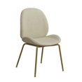thumbnail image 1 of CosmoLiving by Cosmopolitan Astor Upholstered Dining Chair, Ivory Velvet with Brass Metal Leg, 1 of 6