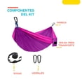 thumbnail image 4 of Hamaca Individual Para Camping Ligera Portatil Nylon Fresca rosa 6.49 pulg THE FINIX FX-HIBL, 4 of 5