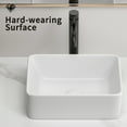 thumbnail image 5 of Rectangular 16"X12" Small Bowl Bathroom Vessel Sink, White Ceramic Lavatory Above Counter Art Basin Vanity Sink, 5 of 5