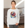 thumbnail image 2 of Pastell Colorful Golden Retriever Sweatshirt Women -Weekday Best Designs, Female 5X-Large, 2 of 4