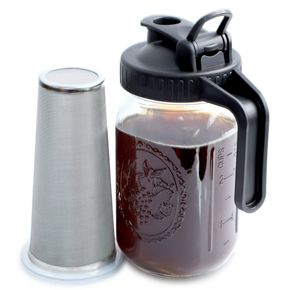 Cafetera fría GMSWEET, tarro Mason de 950 ml con filtro