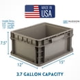 thumbnail image 2 of Hudson Exchange 12 x 15 x 7.5" (4 Pack) Straight Wall Handled Storage Container Tote, Gray/Brown, 2 of 3
