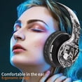 thumbnail image 4 of Bearachild Auriculares compatibles con Bluetooth 5,0, cancelación de ruido, velocidad rápida, micrófono incorporado, auriculares inalámbricos, Cables de audio/vídeo Negro Plata, 4 of 6