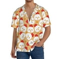 thumbnail image 3 of Haiem Cartoon Chicken Men's Casual Shirts Short Sleeve Button Down Shirts Fashion Textured Summer Beach Shirt-X-Large, 3 of 7