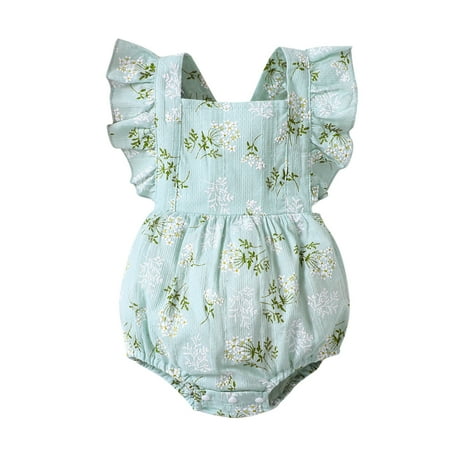 

LBECLEY Easter Dress for Girls Size 6 Toddler Kids Girls Floral Breathable Fly Sleeveless Romper Jumpsuit Cloths Mommy Baby Summer Dresses Mint Green 80