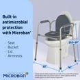 Medline Steel 3in1 Bedside Toilet Commode with Microban, 350lb Weight