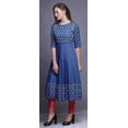 thumbnail image 3 of Bimba Blue Floral Leaves & Tulip Printed Indian Kurtis For Women Anarkali Kurti Maxi Casual Dress XX-Large, 3 of 5