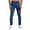 Dark Blue, variant on Men Jeans Slim Fit Stretch Skinny Sport Denim Jeans Comfort Flex Waist Solid Color Street Style Trendy Men's Pants